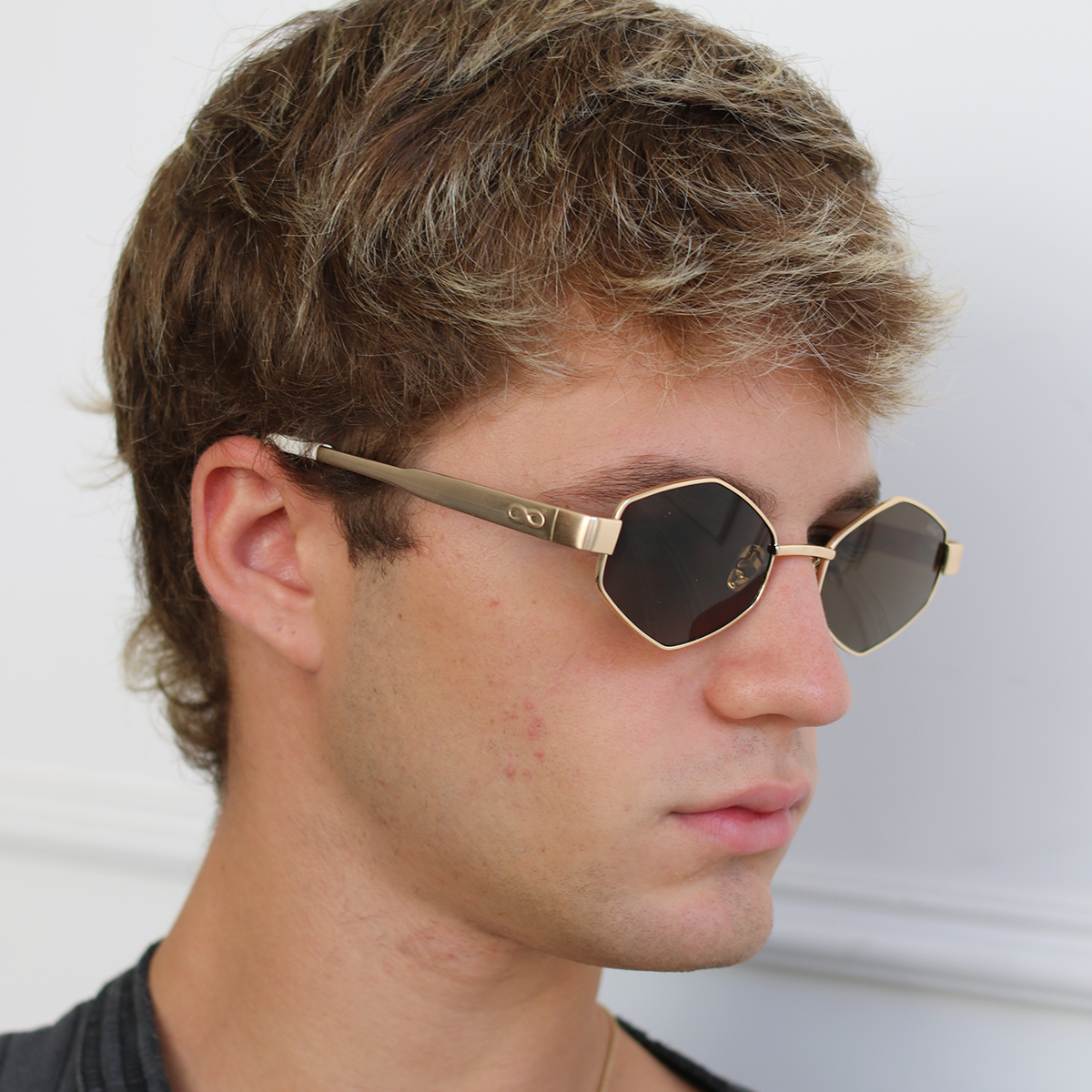 Anteojos De Sol - Belice - Dorado - Lente Marron