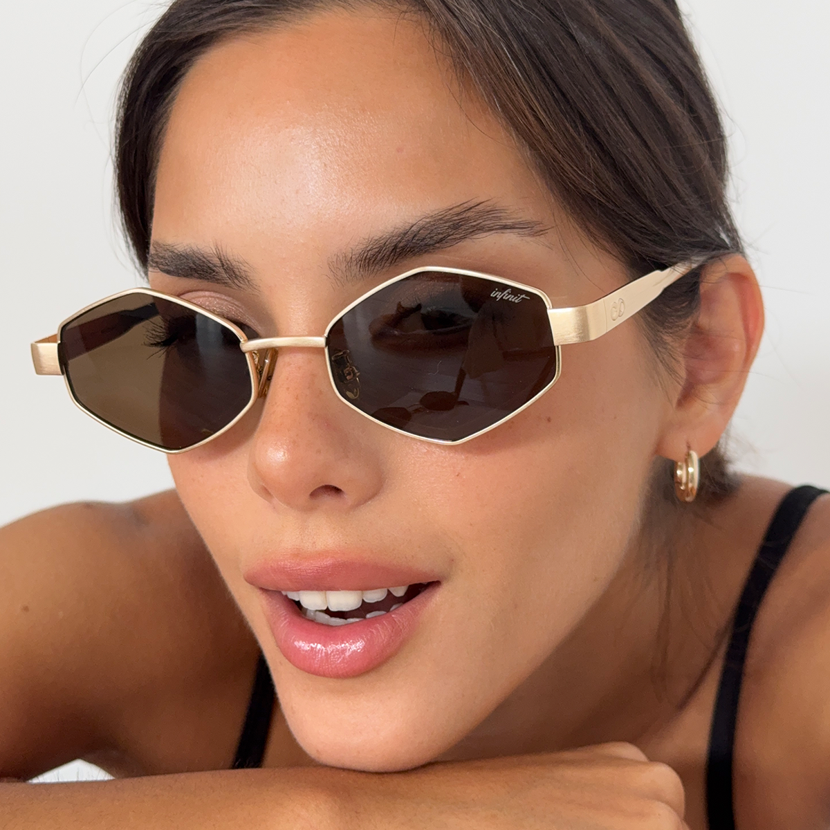 Anteojos De Sol - Belice - Dorado - Lente Marron