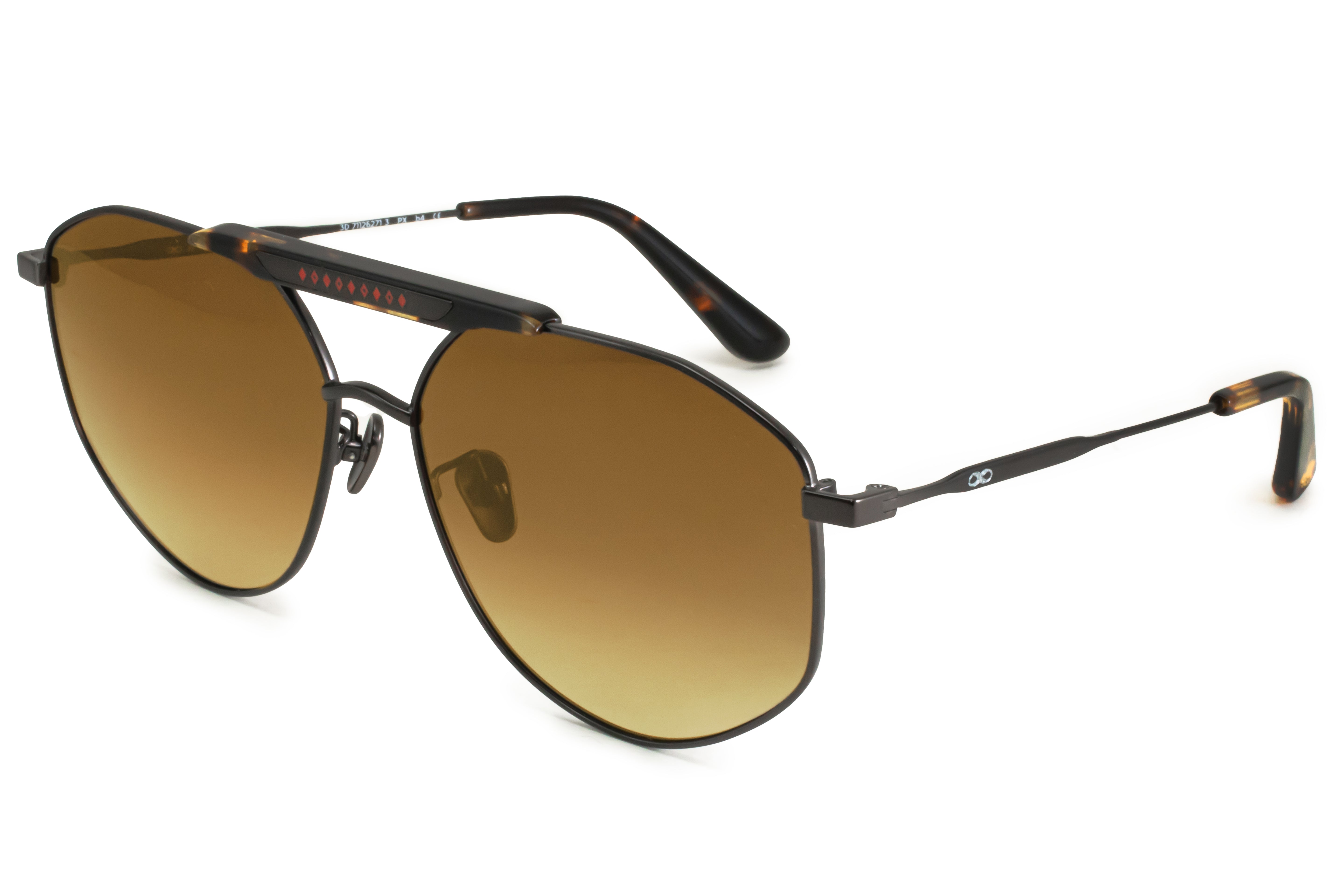 Anteojos de Sol Diamond Metal Chocolate Lente Marron Degrade Polarizada