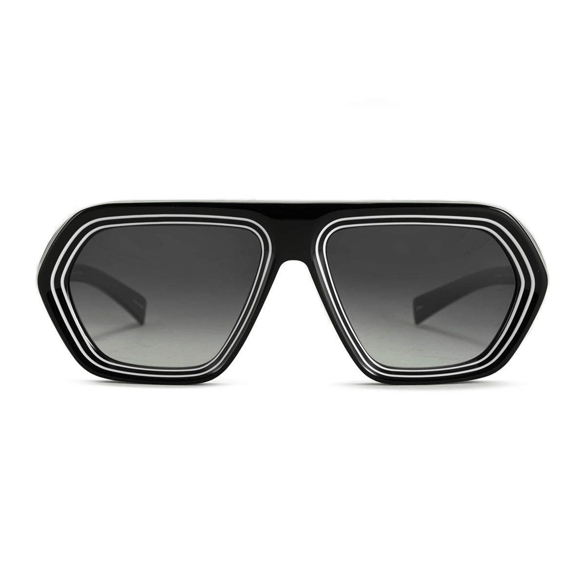 Anteojos de Sol Hanoi Premium Series Negro Brillo Lente Gris Degradé