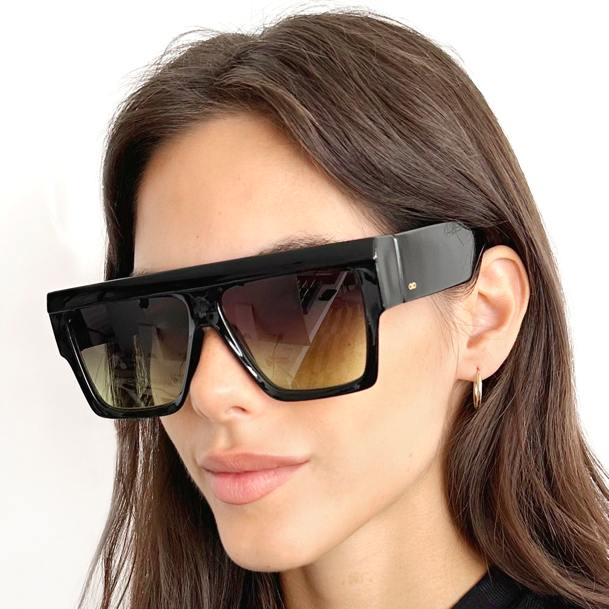 Le Mans Negro Brillo Lente Verde Musgo