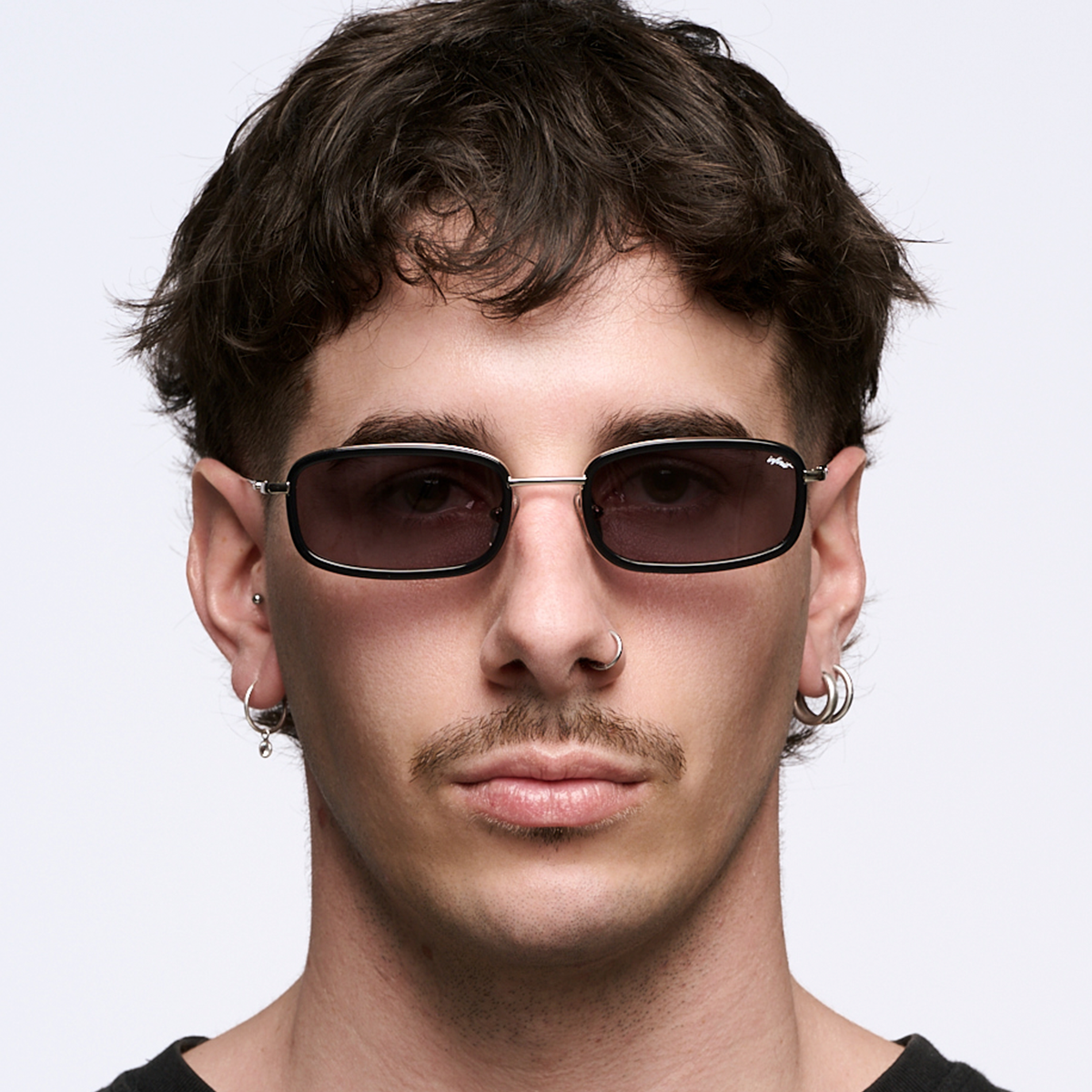 Anteojos de Sol - Tyler - Negro Brillo - Lente Gris