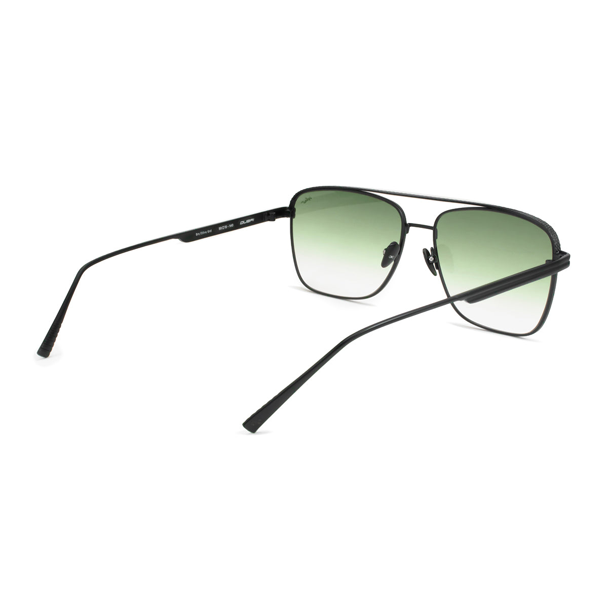 Anteojos de Sol Dubai Metal Negro Mate Lente Oliva Degrade