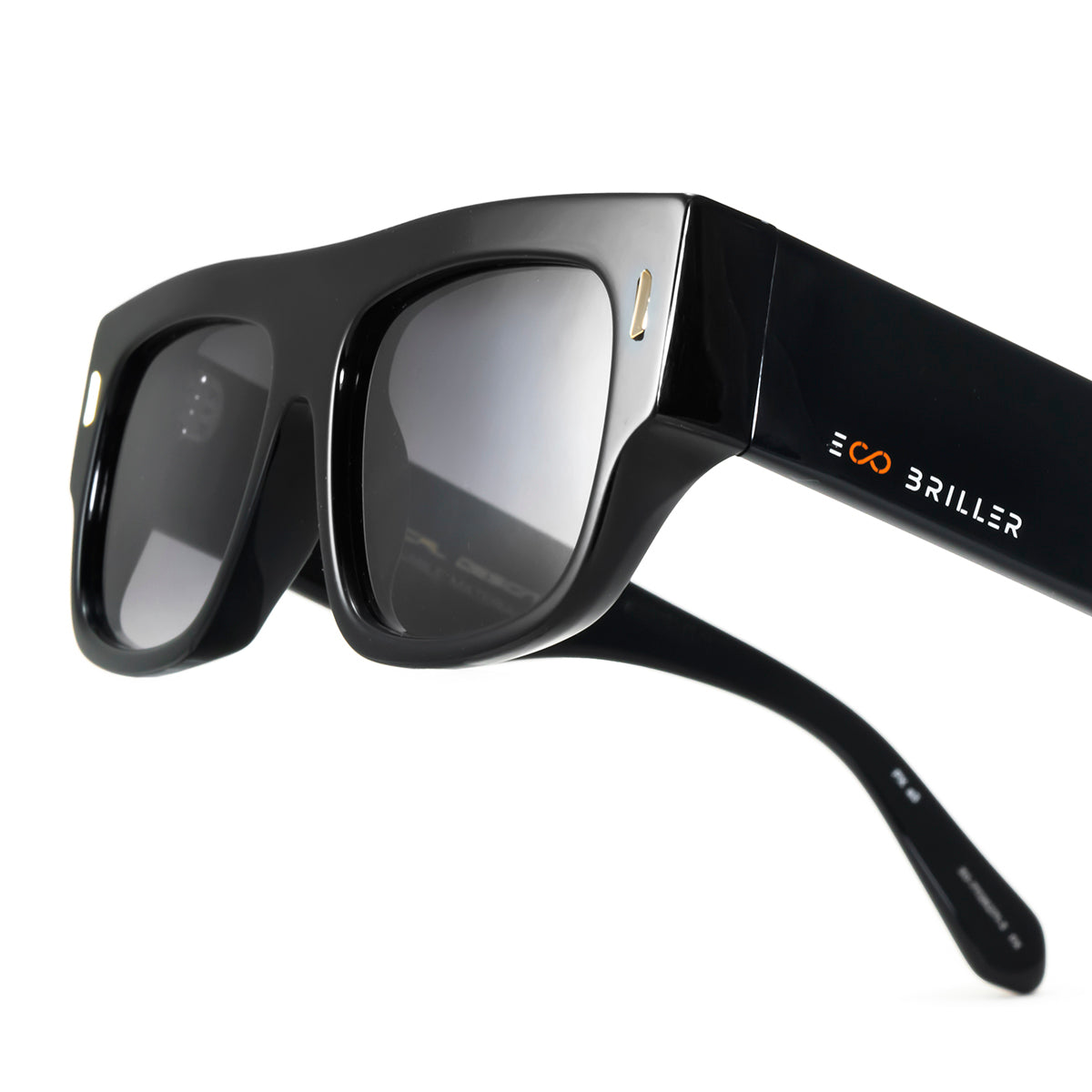 Anteojos De Sol Glasgow Premium Series Negro Brillo Lente Gris Degrade Eco Sustentable