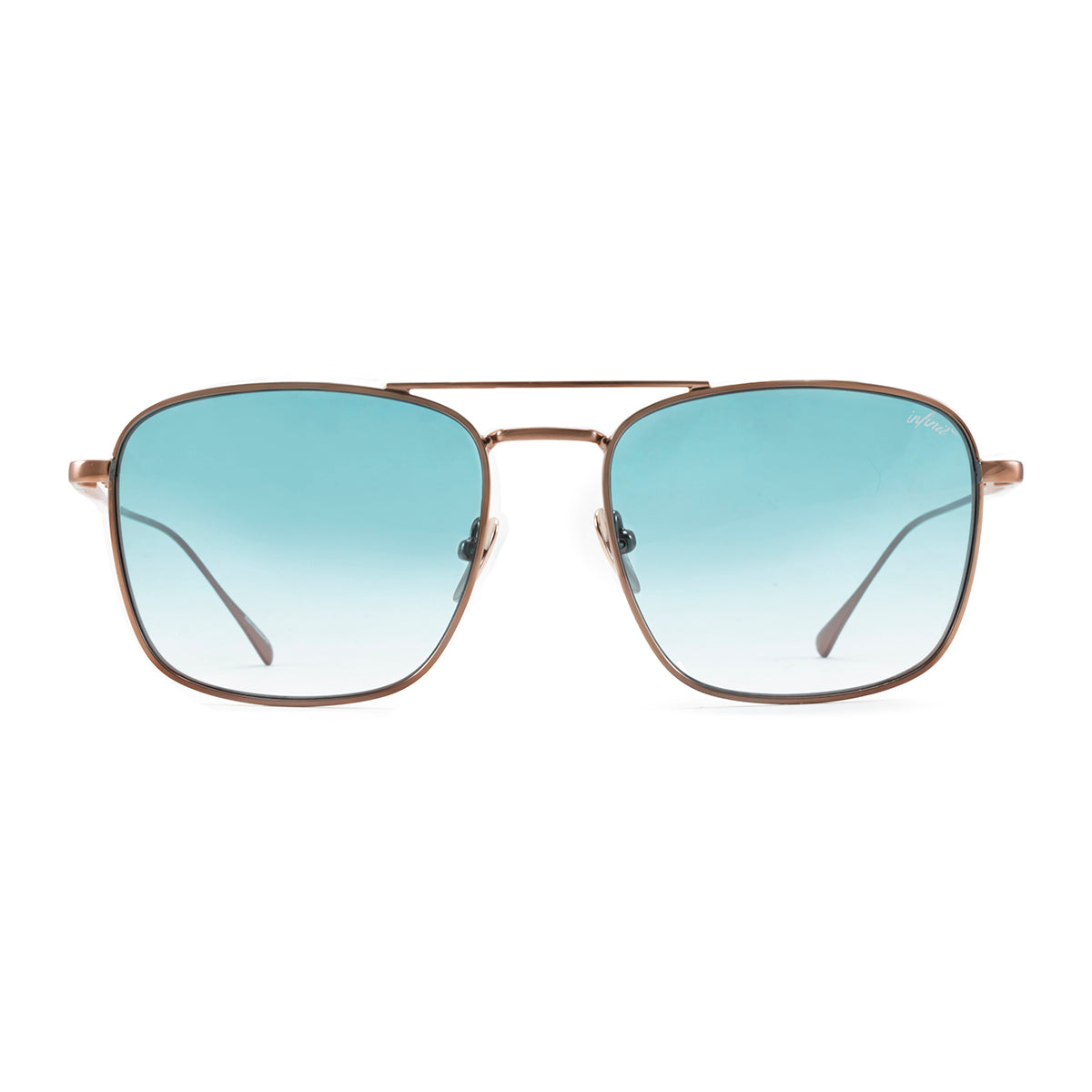 Anteojos de Sol Maverick Metal  Chocolate Lente Celeste Degrade