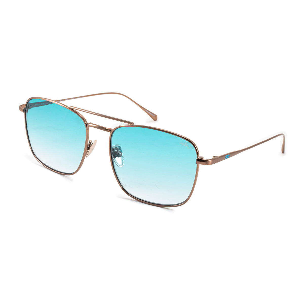 Anteojos de Sol Maverick Metal  Chocolate Lente Celeste Degrade