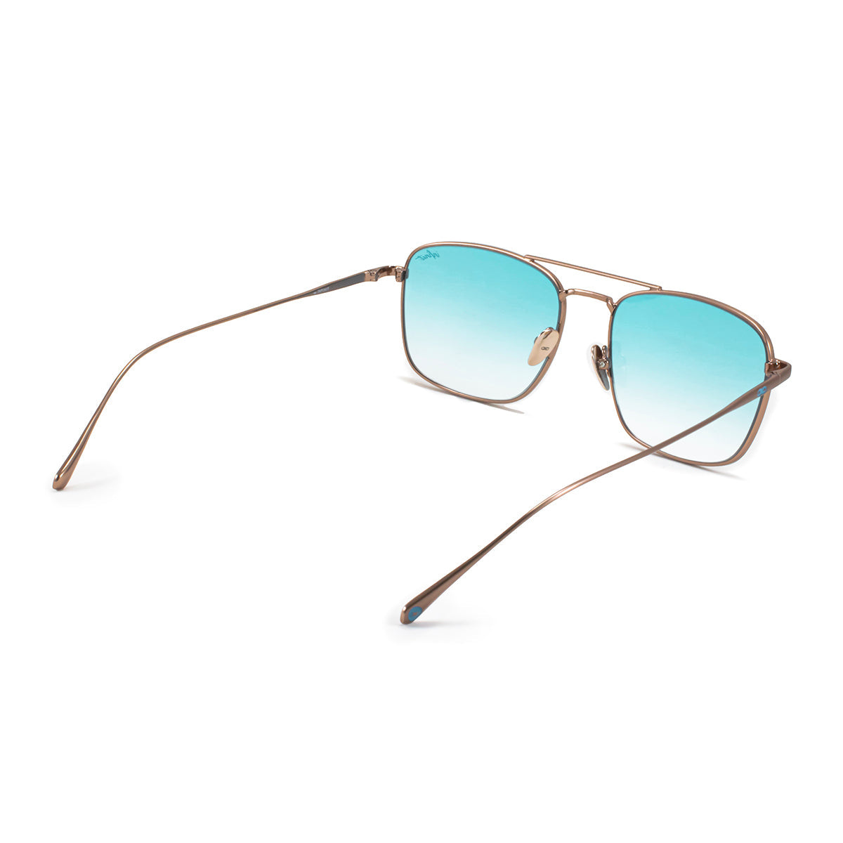 Anteojos de Sol Maverick Metal  Chocolate Lente Celeste Degrade