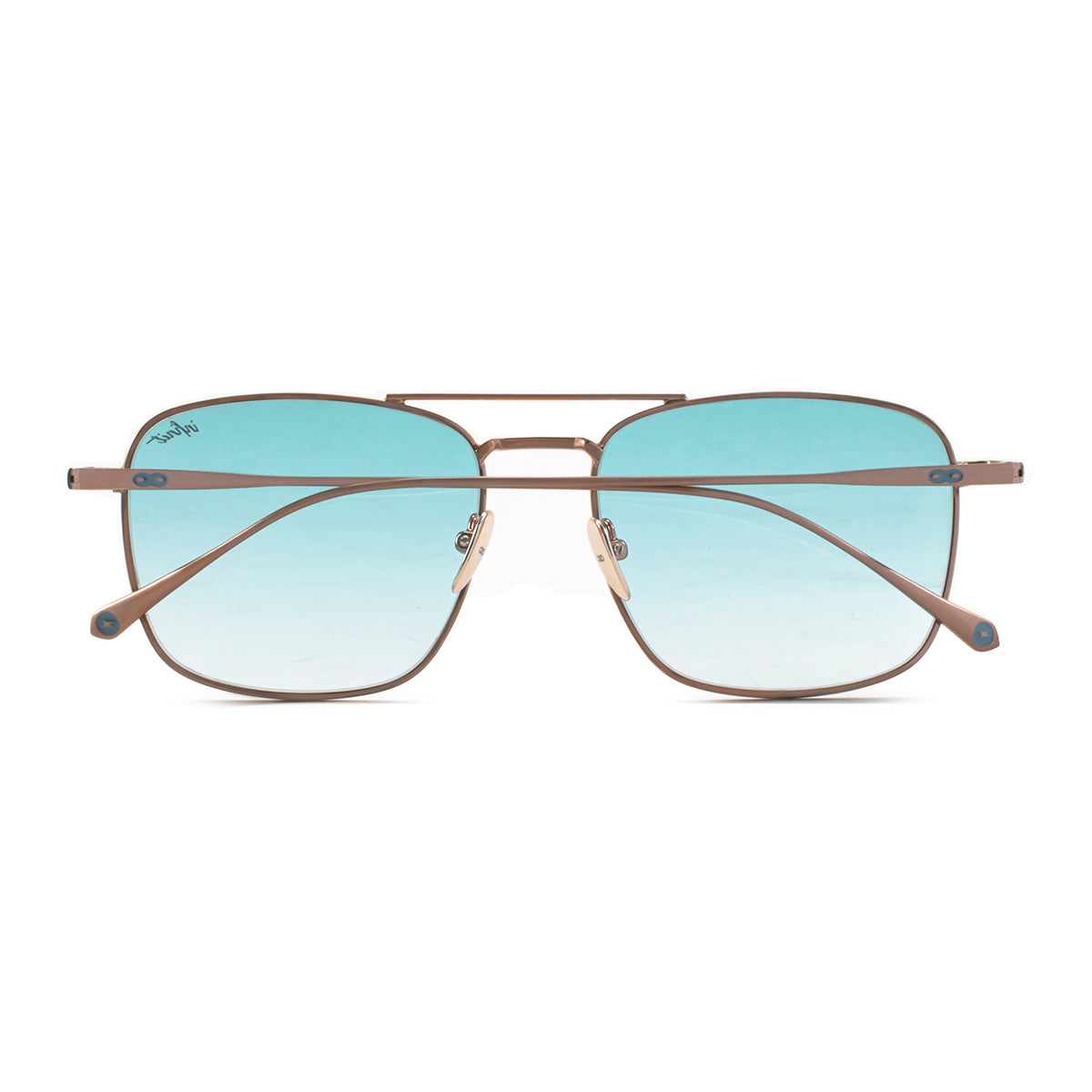 Anteojos de Sol Maverick Metal  Chocolate Lente Celeste Degrade