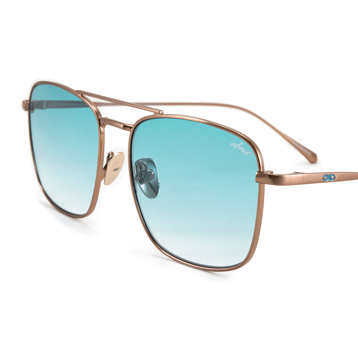 Anteojos de Sol Maverick Metal  Chocolate Lente Celeste Degrade