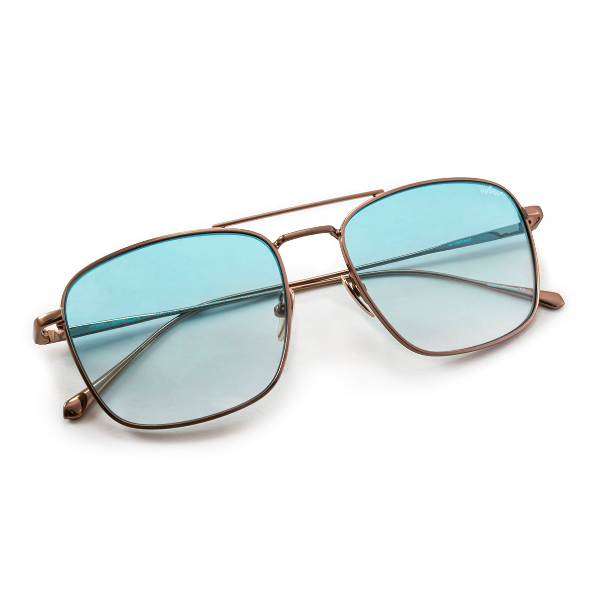 Anteojos de Sol Maverick Metal  Chocolate Lente Celeste Degrade