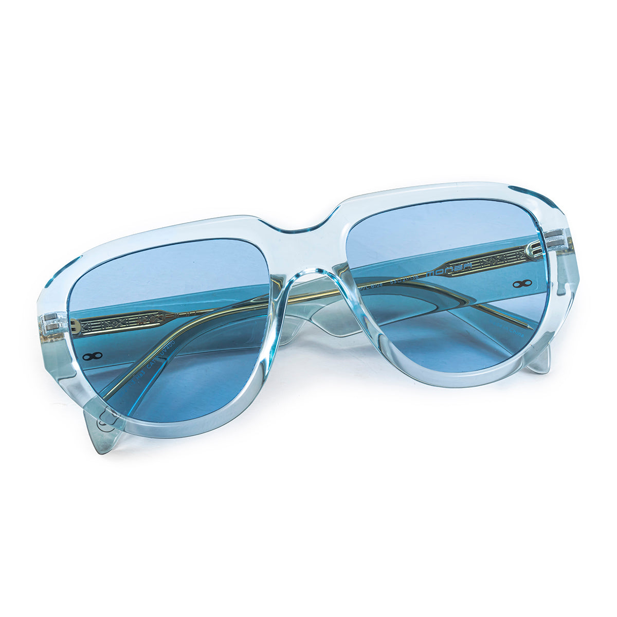 Anteojos de Sol Monza Translucido Celeste Lente Celeste