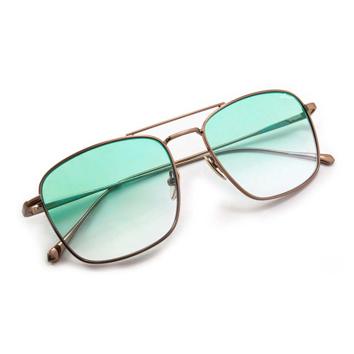 Anteojos de Sol Maverick Metal Chocolate Lente Verde Degrade